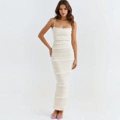 Sabrina Vintage Ruched Maxi Bodycon Dress