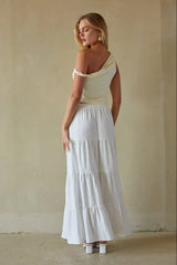 Fern Linen Tiered Maxi Skirt